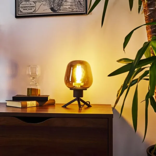 hofstein Lampe de table Barnegat Noir, 1 lumière* Lampes Modernes