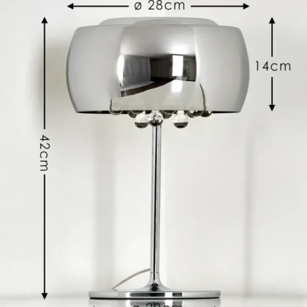 hofstein Lampe de table Blacklick Chrome, 3 lumières* Lampes En Verre