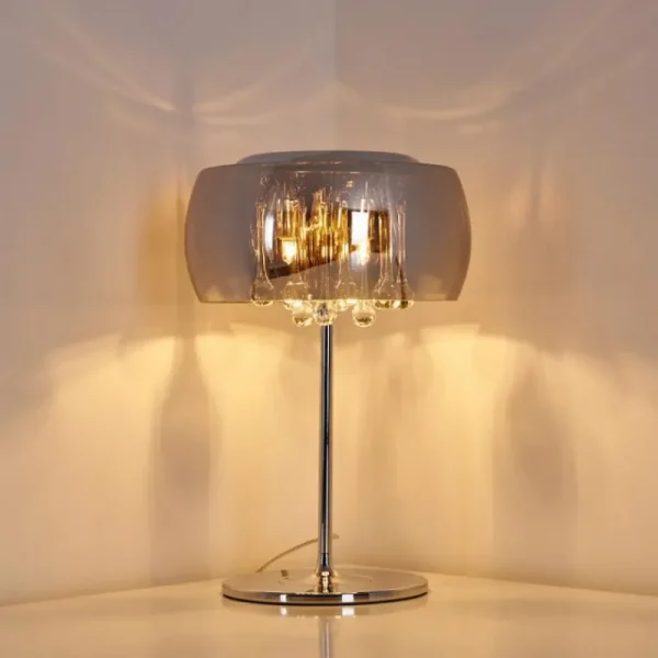 hofstein Lampe de table Blacklick Chrome, 3 lumières* Lampes En Verre