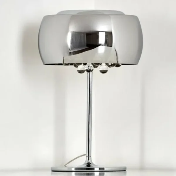 hofstein Lampe de table Blacklick Chrome, 3 lumières* Lampes En Verre