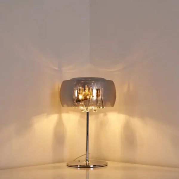 hofstein Lampe de table Blacklick Chrome, 3 lumières* Lampes En Verre