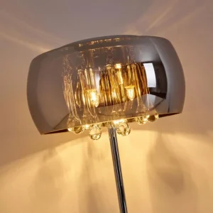 hofstein Lampe de table Blacklick Chrome, 3 lumières* Lampes En Verre