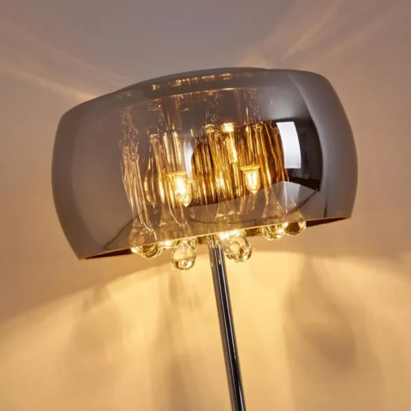 hofstein Lampe de table Blacklick Chrome, 3 lumières* Lampes En Verre