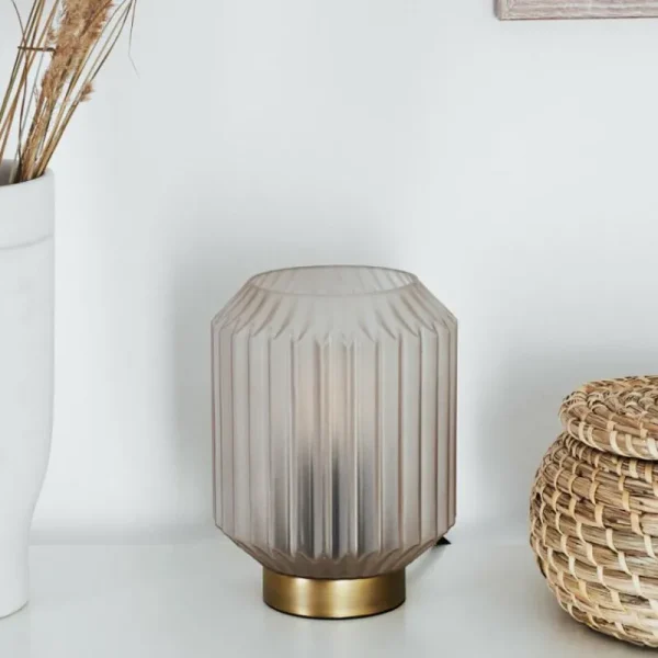 hofstein Lampe de table Briel Laiton, 1 lumière* Lampes En Verre