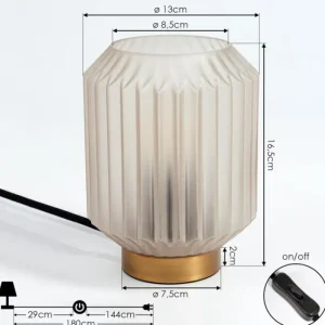 hofstein Lampe de table Briel Laiton, 1 lumière* Lampes En Verre