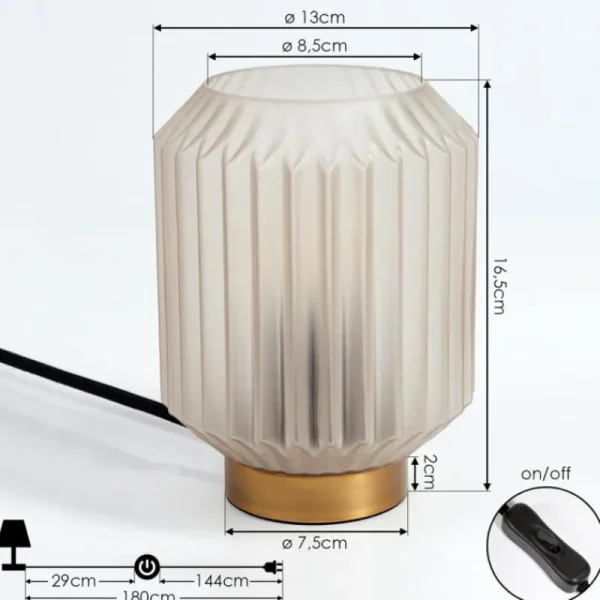 hofstein Lampe de table Briel Laiton, 1 lumière* Lampes En Verre