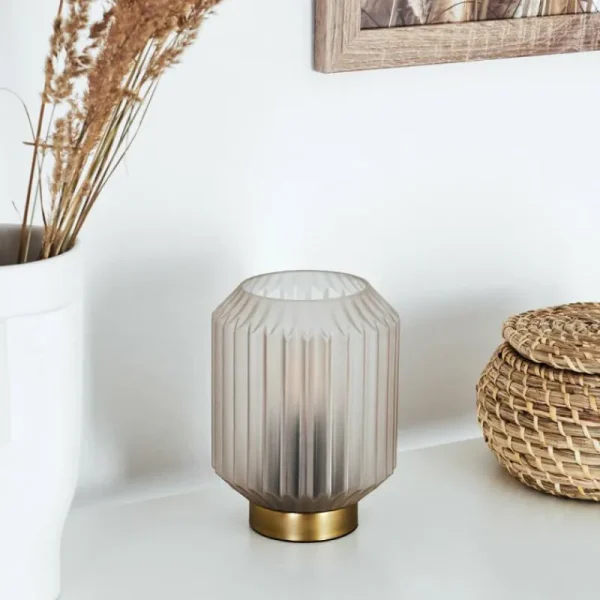 hofstein Lampe de table Briel Laiton, 1 lumière* Lampes En Verre