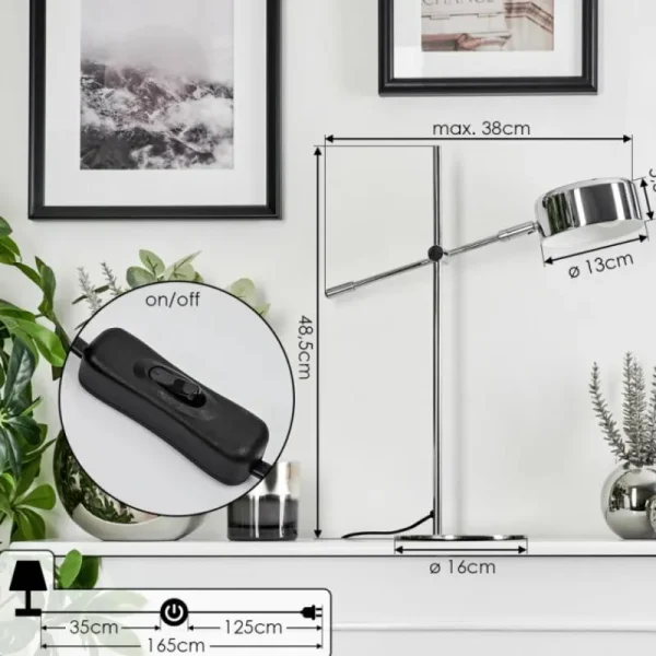 hofstein Lampe de table Camori Chrome, 1 lumière* Lampes Modernes