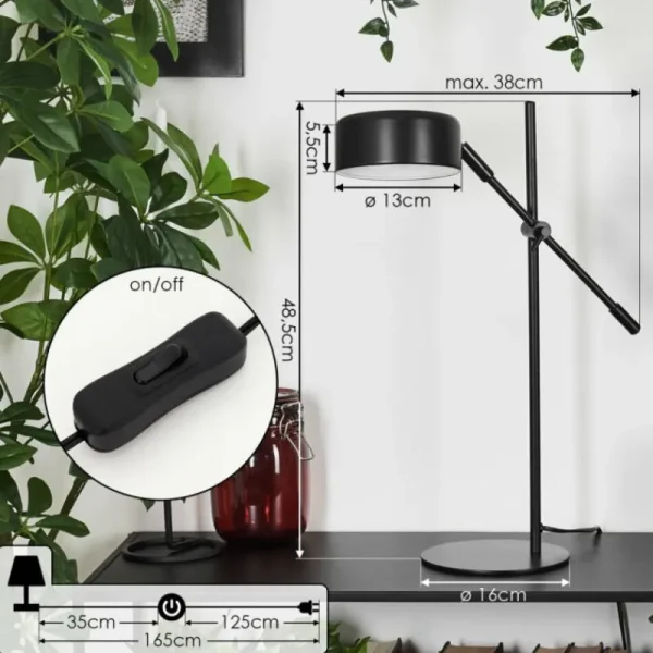 hofstein Lampe de table Camori Noir, 1 lumière* Lampes Modernes