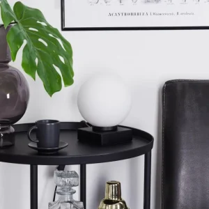 hofstein Lampe de table Chamouscady Noir, 1 lumière* Lampes En Verre