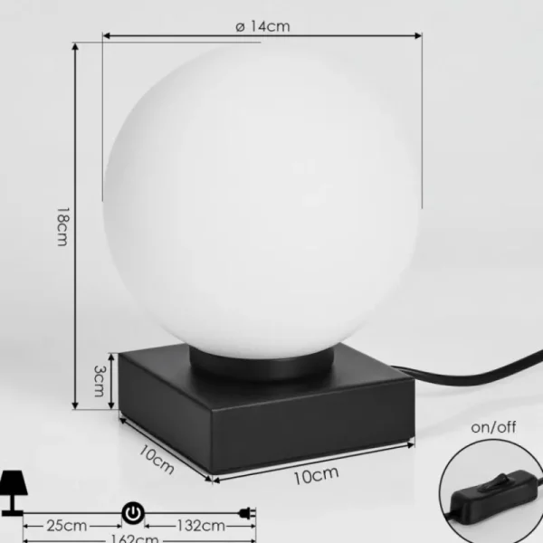 hofstein Lampe de table Chamouscady Noir, 1 lumière* Lampes En Verre