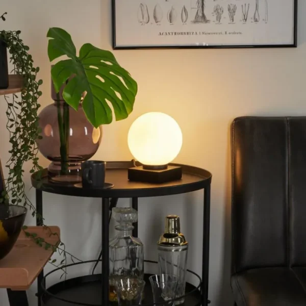 hofstein Lampe de table Chamouscady Noir, 1 lumière* Lampes En Verre