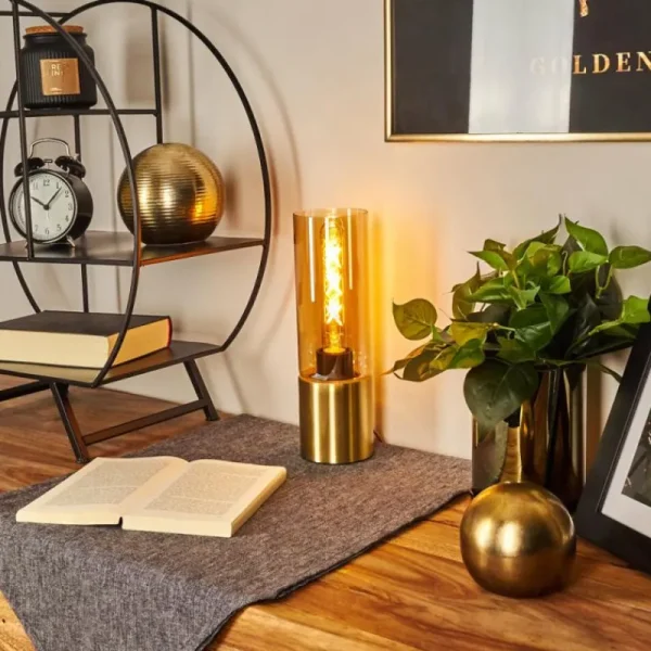 hofstein Lampe de table Dulcita Laiton, 1 lumière* Lampes En Verre