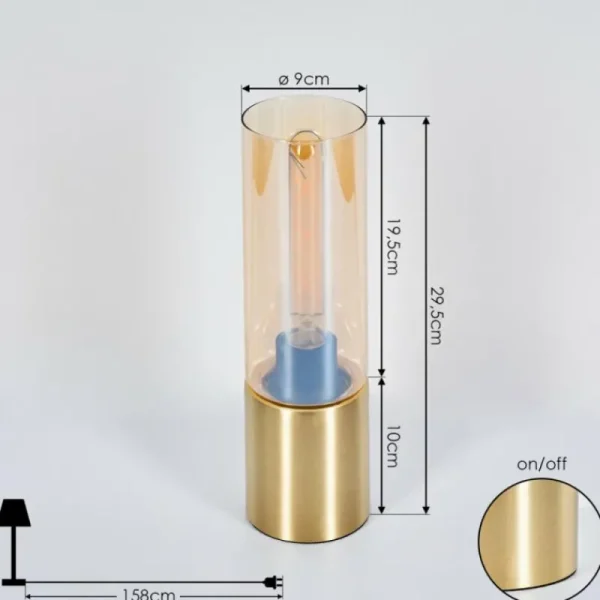 hofstein Lampe de table Dulcita Laiton, 1 lumière* Lampes En Verre