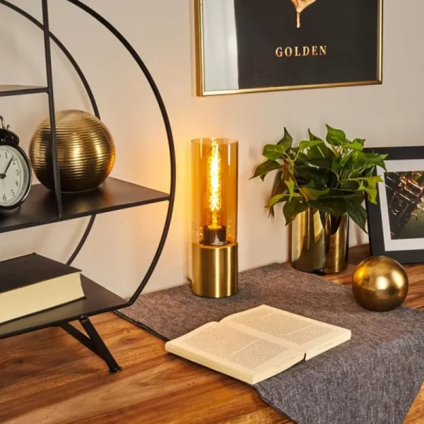 hofstein Lampe de table Dulcita Laiton, 1 lumière* Lampes En Verre