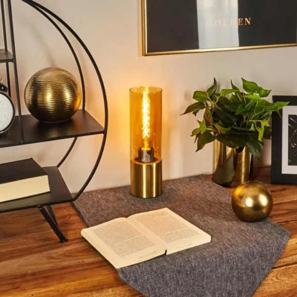 hofstein Lampe de table Dulcita Laiton, 1 lumière* Lampes En Verre