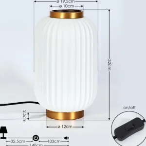 hofstein Lampe de table Dyce Laiton, 1 lumière* Lampes En Verre