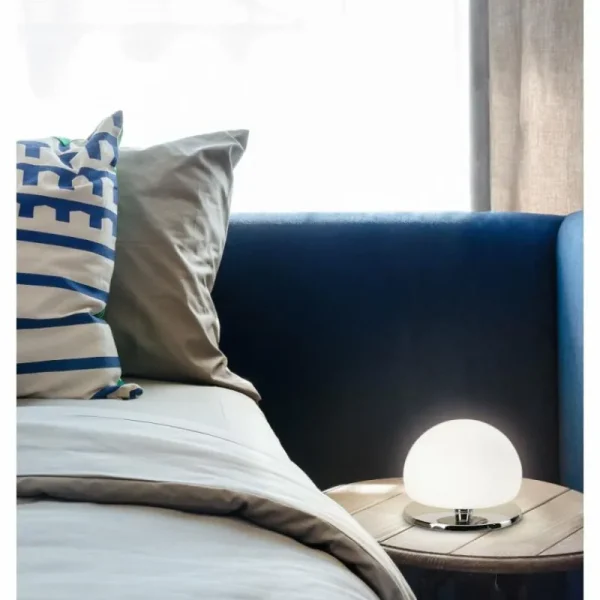 Luminaires Fabas Luce Lampe de table Fabas Luce Morgana LED Chrome, 1 lumière* Lampes En Verre