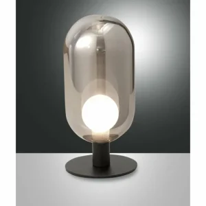 Luminaires Fabas Luce Lampe de table Fabas Luce Gubbio LED Noir, 1 lumière* Lampes En Verre