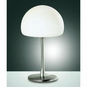 Luminaires Fabas Luce Lampe de table Fabas Luce Gaia LED Nickel mat, 1 lumière* Lampes En Verre