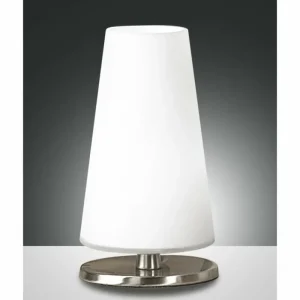 Luminaires Fabas Luce Lampe de table Fabas Luce Milady LED Nickel mat, 1 lumière* Lampes En Verre