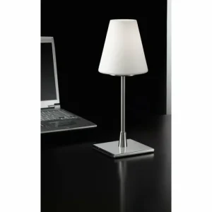 Luminaires Fabas Luce Lampe de table Fabas Luce Lucy big Nickel mat, 1 lumière* Lampes En Verre