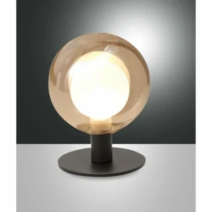 Luminaires Fabas Luce Lampe de table Fabas Luce Teramo LED Noir, 1 lumière* Lampes En Verre