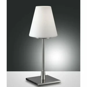 Luminaires Fabas Luce Lampe de table Fabas Luce Lucy big Nickel mat, 1 lumière* Lampes En Verre