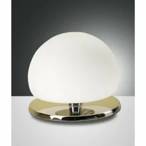 Luminaires Fabas Luce Lampe de table Fabas Luce Morgana LED Chrome, 1 lumière* Lampes En Verre