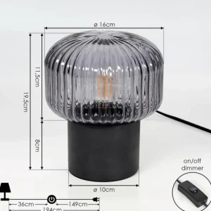 hofstein Lampe de table Gallo Noir, 1 lumière* Lampes Modernes