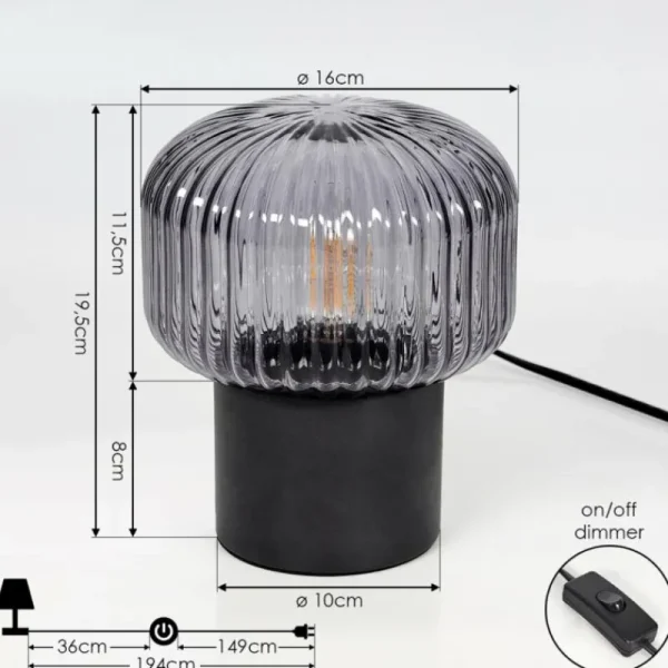 hofstein Lampe de table Gallo Noir, 1 lumière* Lampes Modernes