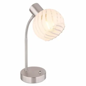 Luminaires Globo Lighting Lampe de table Globo WILLY Nickel mat, 1 lumière* Lampes En Verre
