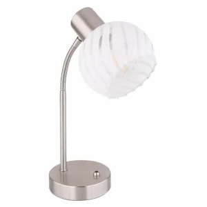 Luminaires Globo Lighting Lampe de table Globo WILLY Nickel mat, 1 lumière* Lampes En Verre