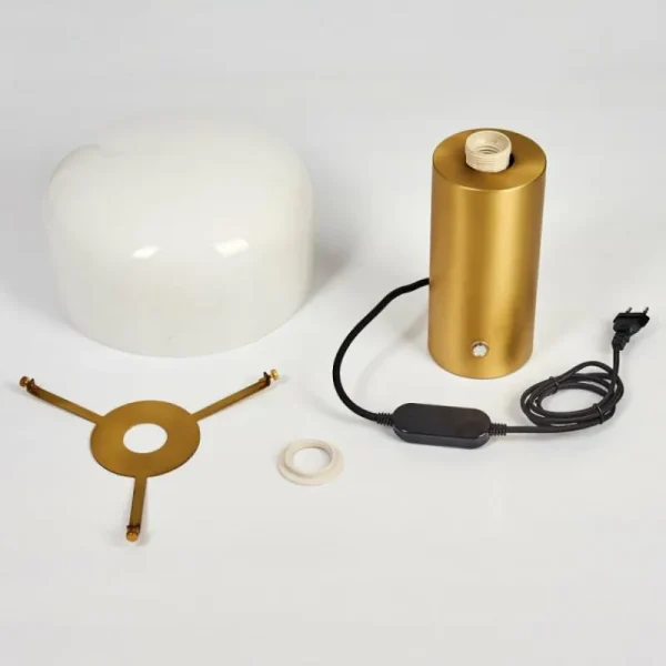 hofstein Lampe de table Guicia Or, Laiton, 1 lumière* Lampes En Verre