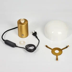 hofstein Lampe de table Guicia Or, Laiton, 1 lumière* Lampes En Verre