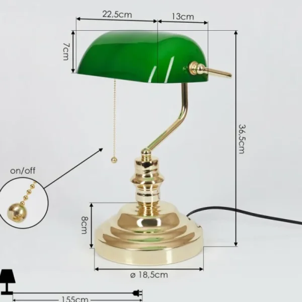 hofstein Lampe de table Havsta Laiton, 1 lumière* Lampes En Verre