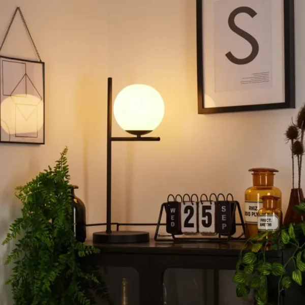hofstein Lampe de table Hogatza Noir, 1 lumière* Lampes En Verre