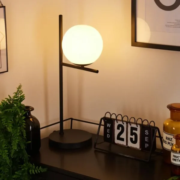 hofstein Lampe de table Hogatza Noir, 1 lumière* Lampes En Verre
