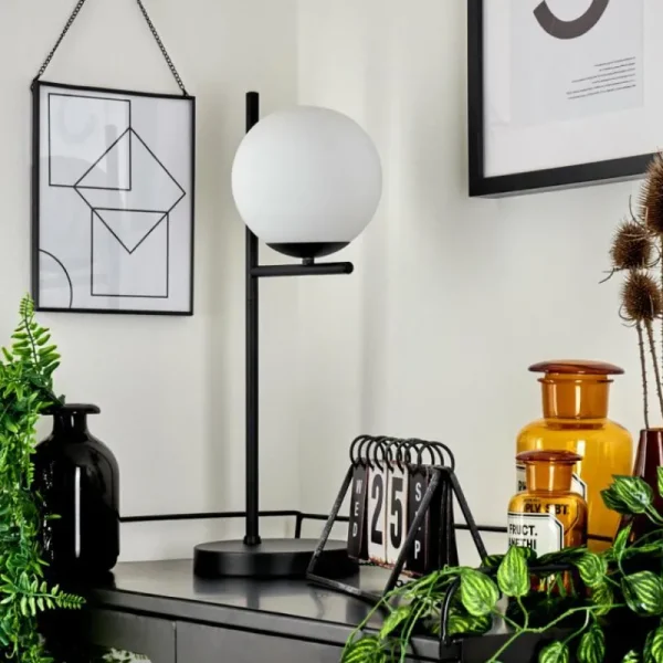 hofstein Lampe de table Hogatza Noir, 1 lumière* Lampes En Verre