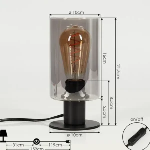 hofstein Lampe de table Hunouri Noir, 1 lumière* Lampes Modernes