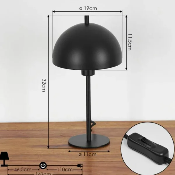 hofstein Lampe de table Kaitulai Noir, 1 lumière* Lampes Modernes