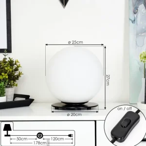 hofstein Lampe de table Karhia Noir, 1 lumière* Lampes En Verre