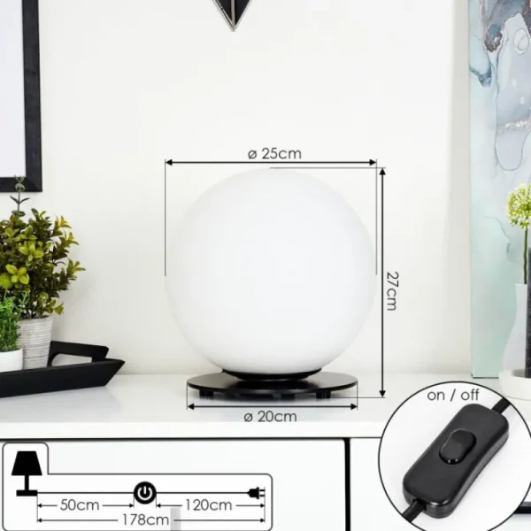 hofstein Lampe de table Karhia Noir, 1 lumière* Lampes En Verre