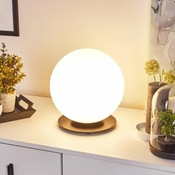 hofstein Lampe de table Karhia Noir, 1 lumière* Lampes En Verre