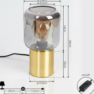 hofstein Lampe de table Keppoch Laiton, 1 lumière* Lampes En Verre