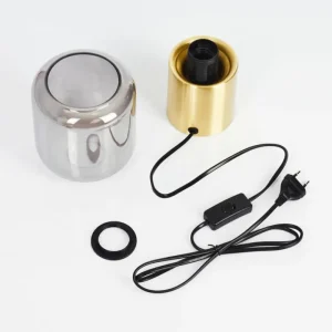 hofstein Lampe de table Keppoch Laiton, 1 lumière* Lampes En Verre