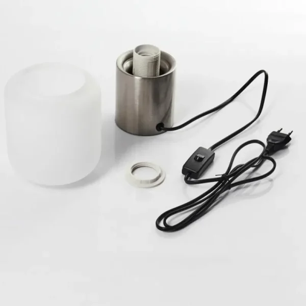 hofstein Lampe de table Keppoch Nickel mat, 1 lumière* Lampes En Verre