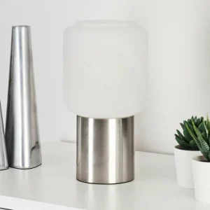 hofstein Lampe de table Keppoch Nickel mat, 1 lumière* Lampes En Verre
