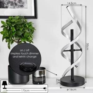 hofstein Lampe de table Khovet LED Noir, 1 lumière* Lampes Modernes
