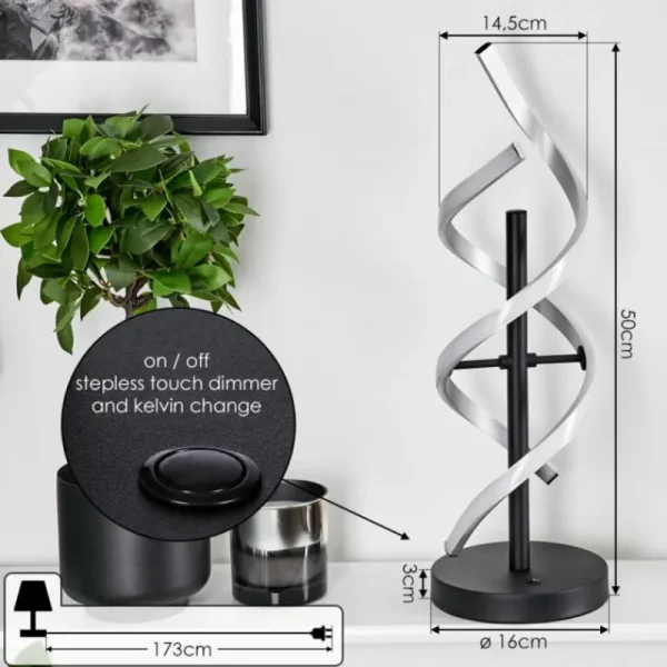 hofstein Lampe de table Khovet LED Noir, 1 lumière* Lampes Modernes